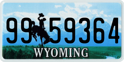 WY license plate 9959364