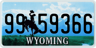 WY license plate 9959366
