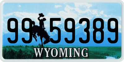 WY license plate 9959389
