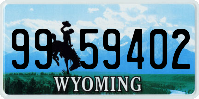 WY license plate 9959402