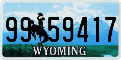 WY license plate 9959417
