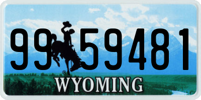 WY license plate 9959481