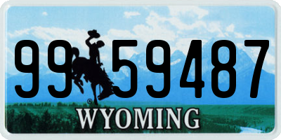 WY license plate 9959487