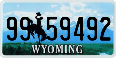 WY license plate 9959492