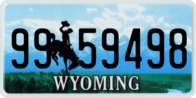 WY license plate 9959498