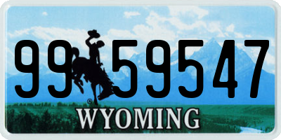 WY license plate 9959547