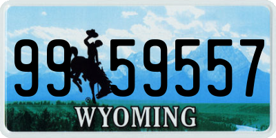 WY license plate 9959557