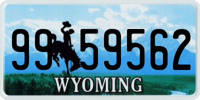 WY license plate 9959562