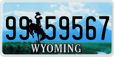 WY license plate 9959567