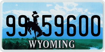 WY license plate 9959600