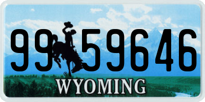 WY license plate 9959646