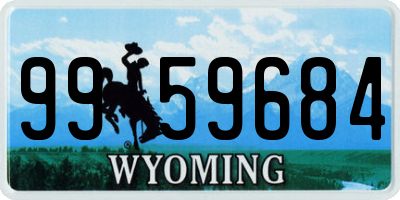 WY license plate 9959684