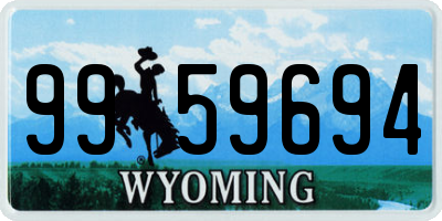 WY license plate 9959694