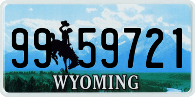 WY license plate 9959721