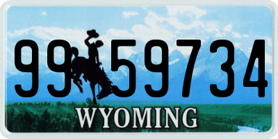 WY license plate 9959734