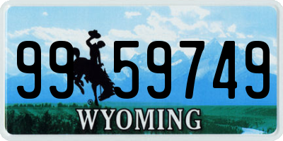 WY license plate 9959749