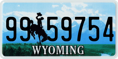 WY license plate 9959754