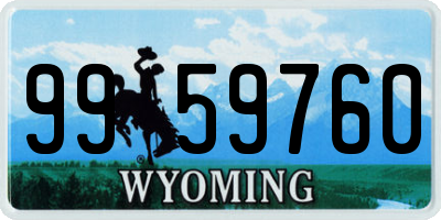 WY license plate 9959760