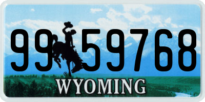WY license plate 9959768