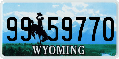 WY license plate 9959770