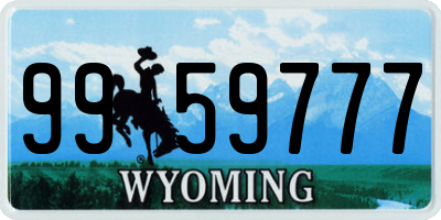 WY license plate 9959777