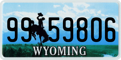 WY license plate 9959806