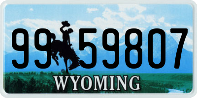 WY license plate 9959807