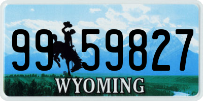 WY license plate 9959827