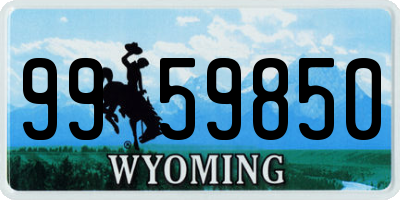 WY license plate 9959850