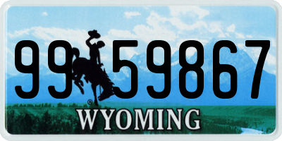 WY license plate 9959867