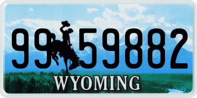 WY license plate 9959882
