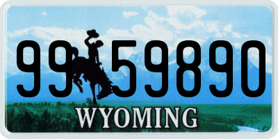 WY license plate 9959890