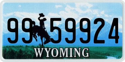 WY license plate 9959924