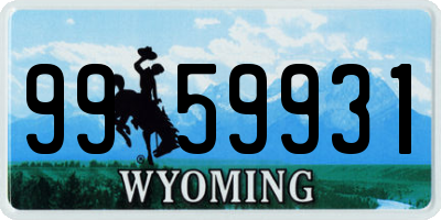 WY license plate 9959931