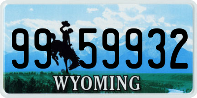 WY license plate 9959932