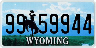 WY license plate 9959944