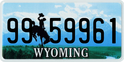 WY license plate 9959961