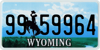 WY license plate 9959964
