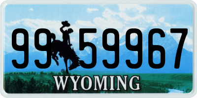 WY license plate 9959967