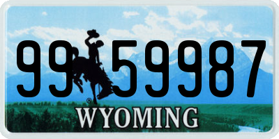 WY license plate 9959987