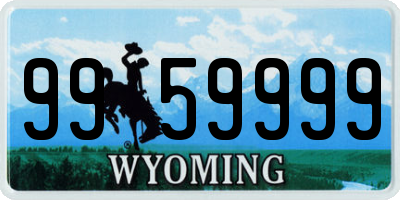 WY license plate 9959999