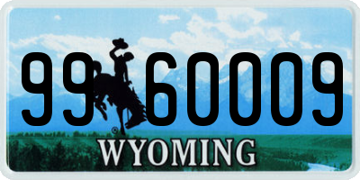 WY license plate 9960009