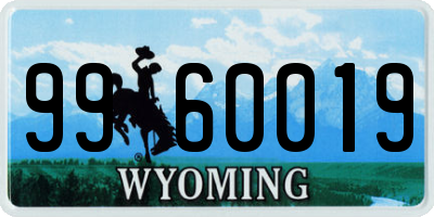 WY license plate 9960019