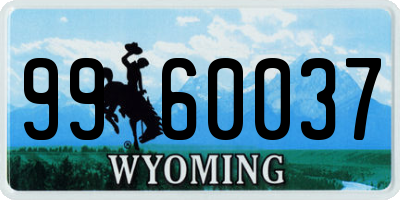WY license plate 9960037