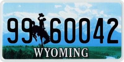 WY license plate 9960042