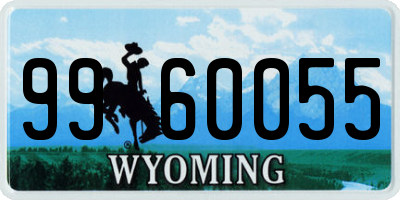 WY license plate 9960055