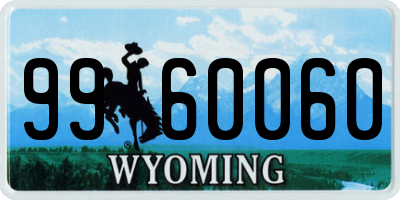 WY license plate 9960060