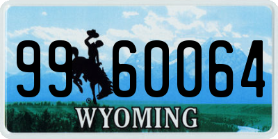 WY license plate 9960064