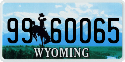 WY license plate 9960065