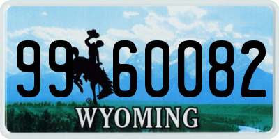 WY license plate 9960082